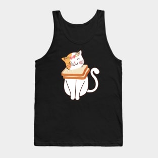 Funny Cat Flower Toast Tank Top